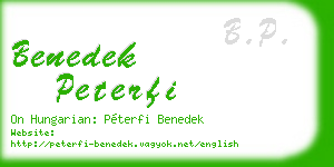 benedek peterfi business card